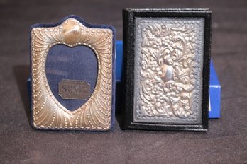 Miniature Sterling Silver Photo Frame And Sterling Silver Embossed Miniature Birthday Book