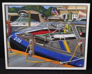 Constabulary Marine Art Gouache Painting By Christian White