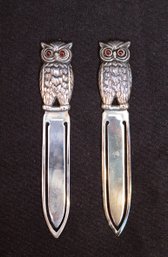 2 Sterling Silver Owl Bookmarks