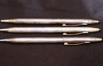 3 Vintage Cross Sterling Silver Ballpoint Pens