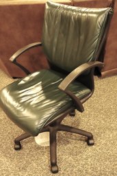 Forest Green Toned Swivel Office Chair Made In USA By Lazy Boy Inc