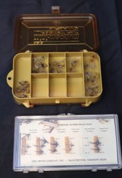 Assortment Of Vintage Fly Fishing Flies With Protective Hard Cases