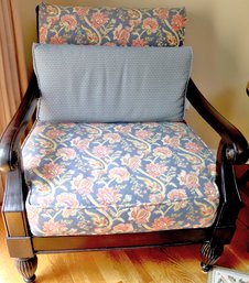Century Furniture Designer Armchair In The British Colonial Style With Floral Cushions