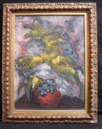 Vintage Framed Print Of A Floral Bouquet On Board By Louise August