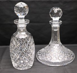 Includes 2 Waterford Crystal Spirit Decanters With Stoppers, Boyne And Lismore Style