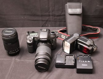 Cannon EOS 7D Includes Lens , Ultrasonic 75-300 Mm Lens As Pictured Please See Includes A Battery And Chargers