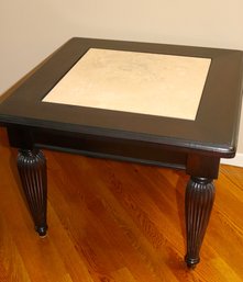 Century Furniture Side Table With Fluted Legs &amp Porcelain Tile Center
