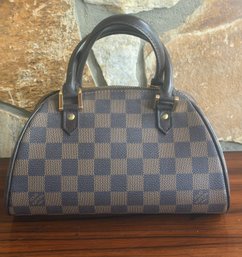 VINTAGE LOUIS VUITTON DAMIER EBENE RIBERA MINI HANDBAG - EXCELLENT CONDITION