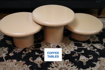 Set Of 3 Retro Mushroom Shaped Coffee Table Components