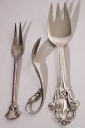 Sterling Silver 3 Piece Mixed Flatware-Denmark