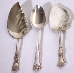Sterling Silver Three Piece Mixed Serving Utensils-1 Piece Monogrammed