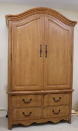 Stanley Furniture Country French Armoire With Interior Mirror, Drawers &amp Bronzed Handles