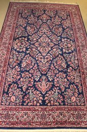 Karastan Kara Mar 100  Wool Navy Sarouk Design Area Rug Carpet