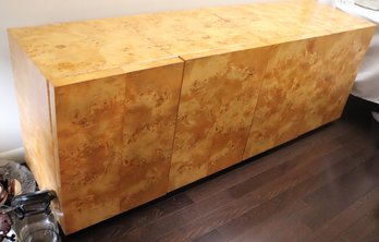 Fabulous MCM Milo Baughman Style Burl Wood Buffet Cabinet