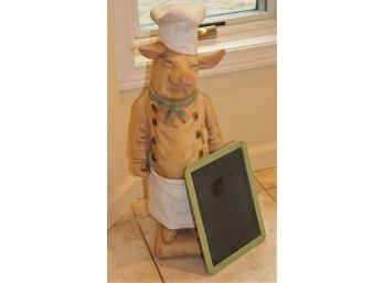 Cute Fiberglass Pig With Menu Board Stands 24 Inches Tall