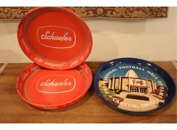 3 Vintage Metal Beer Trays