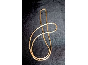 14K YG  Long 4 Sided Box Links Necklace