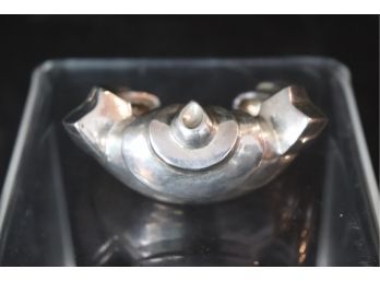 Impressive Sterling Silver Designer Cuff Bangle Bracelet Signed Von Musulin