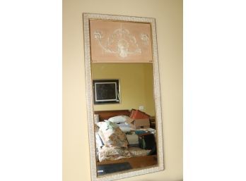 Decorative Tall Mirror With Shell Bas Relief & Florentine Style Frame