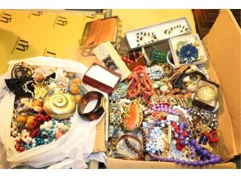 Large Lot Of Fun Mixed Costume Jewelry Includes Assorted Necklaces, Bracelets And Earrings