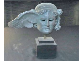 Carved Cherub Head On Wood Block By Alva Museum Replicas