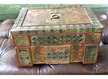 Very Pretty Solid Wood Stenciled Accent Box By Interlude Very Unique Patterns