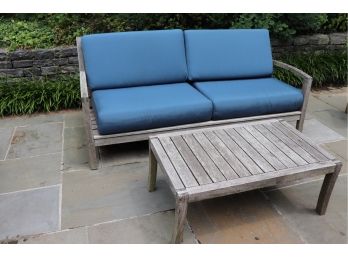 Crate & Barrel Outdoor Teak Sofa Includes Table