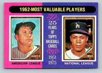 1975 TOPPS '62 MVP Baseball Card - NM/MT