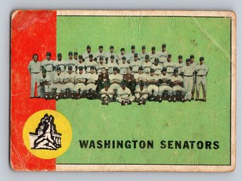 1963 TOPPS '62 Washington Senators Team Baseball Card - Poor