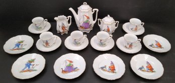 Vintage German Fairyland Motif Children's Tea Set