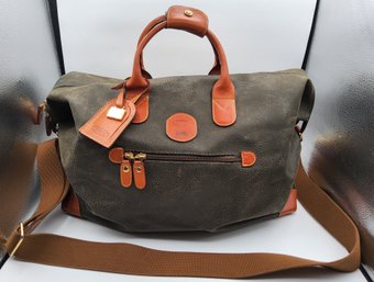 Bric's Milano Life Collection Flocked PVC Suede With Tuscan Leather Trim Cargo Duffle