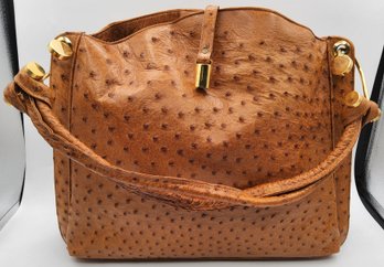 Vintage Luc Benoit Exotic Genuine Ostrich Leather Shoulder Bag