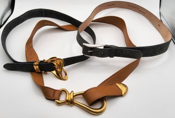 (3) Donna Karan New York Leather Belt Lot