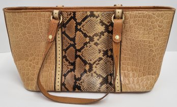 Brahmin Croc-Embossed And Genuine Python Mixed Media Shoulder Tote