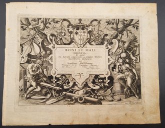 1583 Copper Engraved Title Page By Maerten De Vos, Engraved By Jan Sadeler