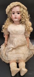 Antique 32 Inch Composition Heinrich Handwerck Child Doll With Simon & Halbig Bisque Head