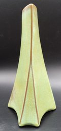 Vintage Frankoma Pottery #41 Prairie Green 9.5' Triangular Bud Vase