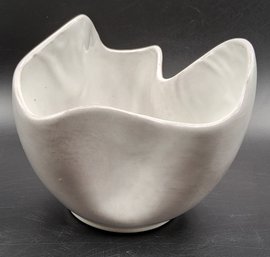 Vintage Frankona Pottery White Sand Handkerchief Style Vase