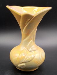 Vintage Gonder Pottery E-66 Yellow & Pink Flared Top 6 Inch Vase