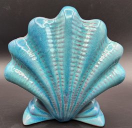 Vintage Frankoma Pottery #54 Blue Clam Shell Vase