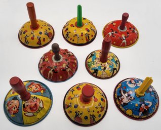 (8) Vintage Tin Litho Bell Noisemaker Lot