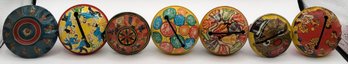 (7) Vintage Tin Litho Hand Rattle Noisemaker Lot