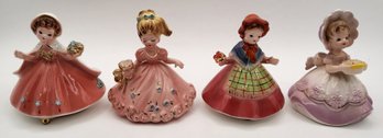 (4) Vintage Josef Originals Little Internationals & Recipe Girls Figurine Lot