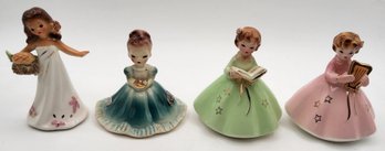 (2) Vintage Josef Original Hawaii & Vesper Belle And 2 Unmarked Doll Figurine Lot