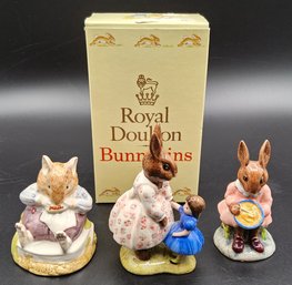 (3) Royal Doulton Beatrix Potter Bunnykins & Mr. Toadflax Figurine Lot