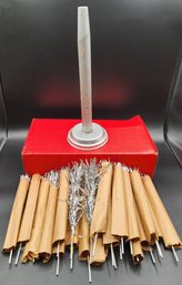 Vintage Silver Tinsel Tabletop Christmas Tree