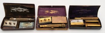 (3) Antique Gillette Safety Razor Lot