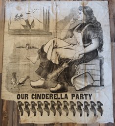 Antique 1896 C. Begerow 'Our Cinderella Party' Oilcloth Parlor Game