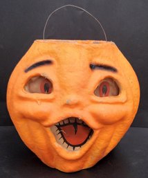 Vintage Molded Pulp Paper-Mache 'Choir Boy' Jack-o'-Lantern Bucket