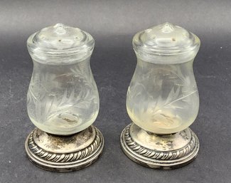 Vintage Quaker Silver Co. Sterling Weighted 'Hurricane' Salt & Pepper Shakers